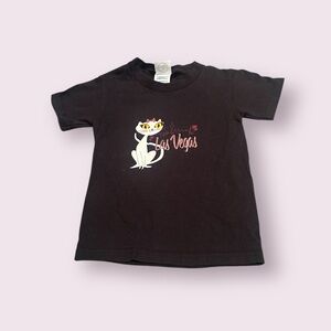 Kids Black Cat Las Vegas Graphic T-Shirt Delta Pro Weight Size XS 2/4